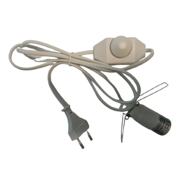 Przewód do solnej lampki nocnej 1,5m biały z regulacją i włącznikiem kabel